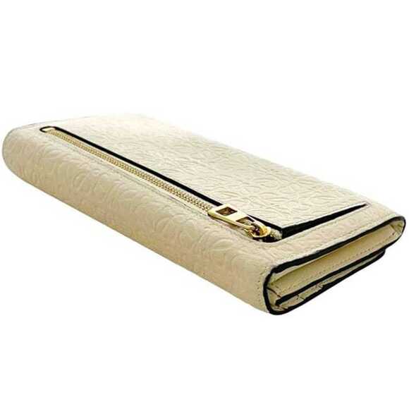 Loewe bi-fold long wallet ec-25157 beige Repeat Anagram 107.55.F11 leather 26... - Picture 4 of 11